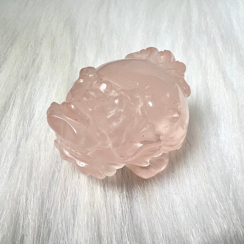 Rose Quartz Dragon Turtle | Crystal | Crystal Dragon Turtle | Crystal Ornaments - Items for Display - Crystal Pink