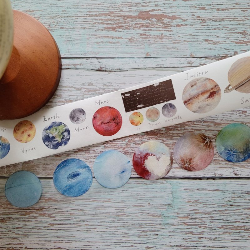 Solar system Japanese Japanese paper and glossy PET two patterns are different - Washi Tape - Paper 