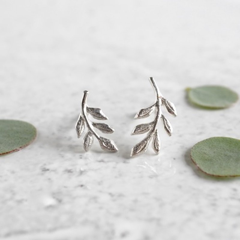 Foliage 5 leaves earrings [EP070SV] - Earrings & Clip-ons - Other Metals 
