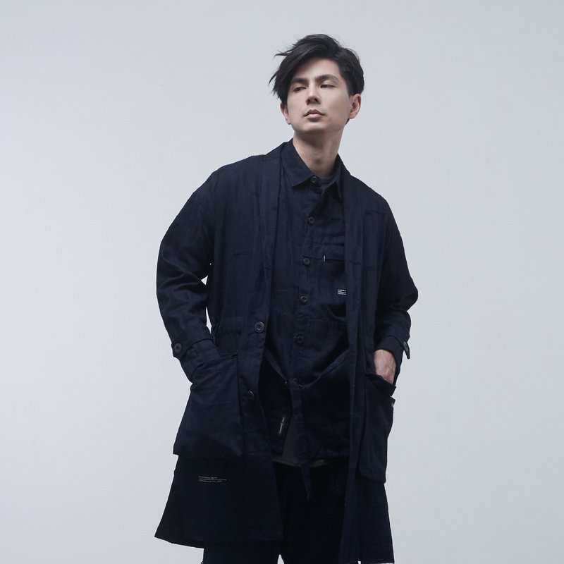 DYCTEAM - Noise Pattern Parka - Men's Coats & Jackets - Cotton & Hemp Blue