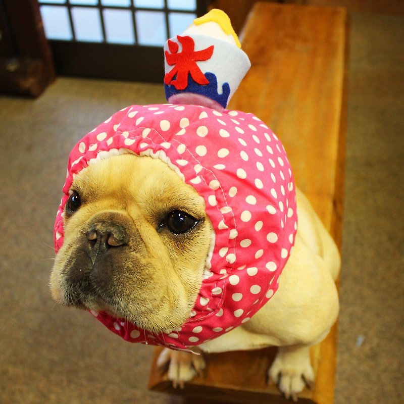 Chilled dog Tsuruga pink shaved ice Lemon - ชุดสัตว์เลี้ยง - ขนแกะ สึชมพู