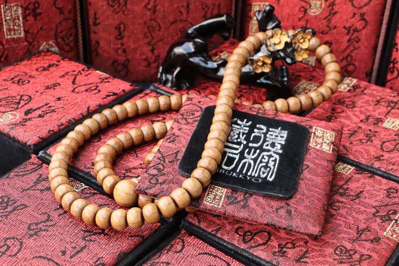 精工老料滿花六道木念珠 10x8mm桶珠 108顆 降龍木 藏傳佛教 佛珠 - 項鍊 - 木頭 