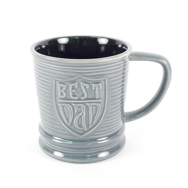 Classic ceramic mug - best dad [Father's Day gift] - แก้วมัค/แก้วกาแฟ - วัสดุอื่นๆ สีเงิน