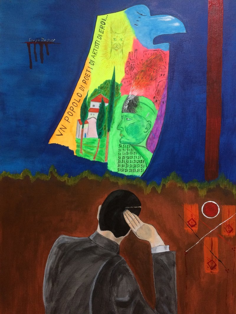 Interior painting Salvador Dali in Italy Art 萨尔瓦多 达利 原畫 - 壁貼/牆壁裝飾 - 壓克力 多色