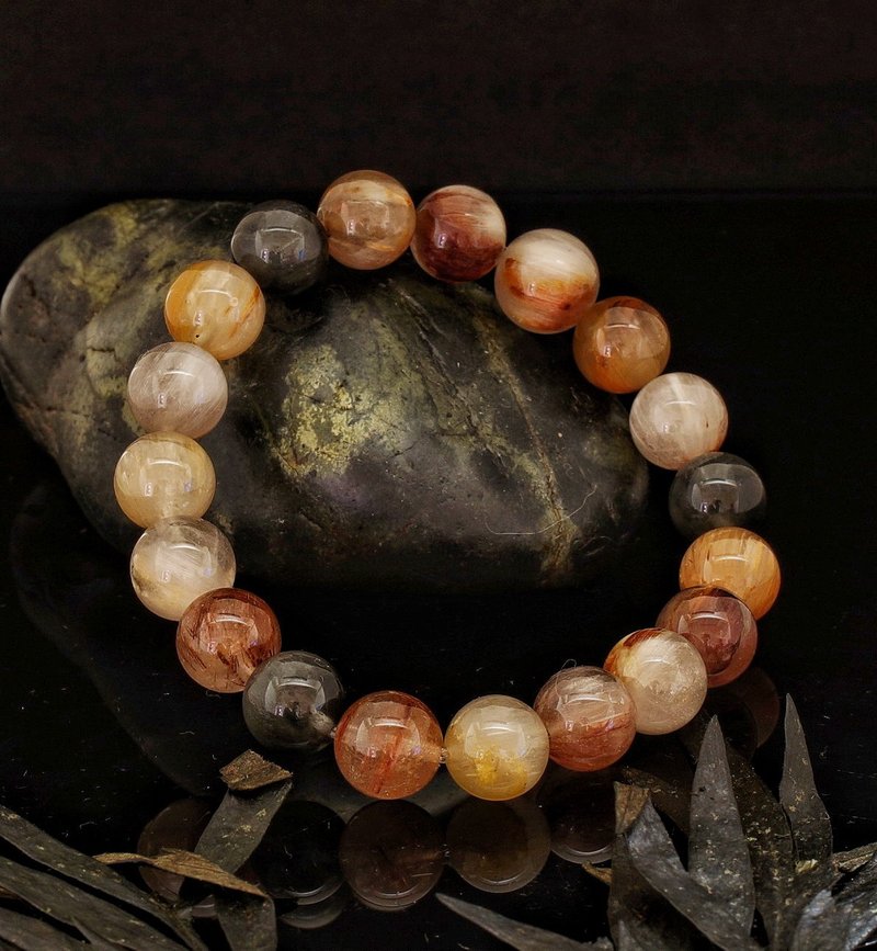 彩兔毛水晶 10.5mm 手鍊 ( Rutilated Quartz Bracelet ) - 手鍊/手環 - 水晶 