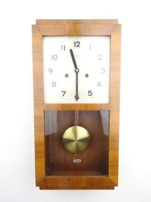 Dutchantique4you PFEILKREUZ German Vintage Antique Design Mid Century 8 day Retro Wall Clock