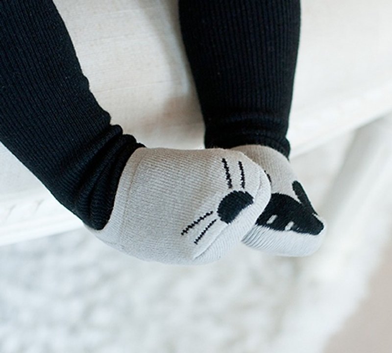 Happy Prince small animal baby warm socks (2 colors) Made in Korea - ผ้ากันเปื้อน - ผ้าฝ้าย/ผ้าลินิน หลากหลายสี