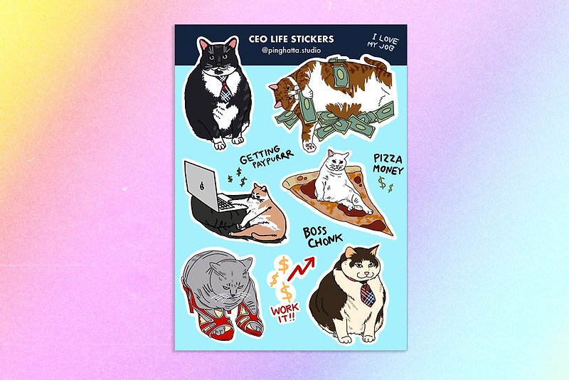 Sticker Sheets - CEO Cat - Stickers - Plastic 