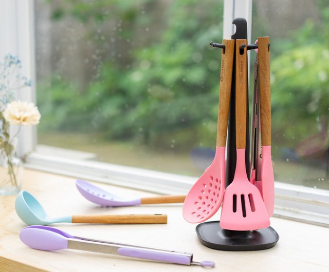 6pc Utensil Set, Pink