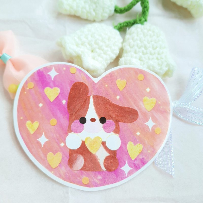 THEA-8cm Water Resistant Sticker-Poly Propylene Coating-Goggo in a Pink Heart - สติกเกอร์ - วัสดุกันนำ้ 