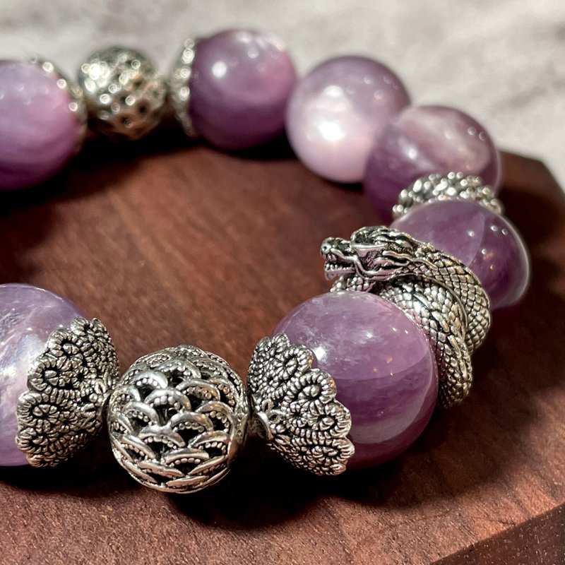 Dragon's Blessing_Lepidolite_Nobility and Dominance - สร้อยข้อมือ - คริสตัล สีม่วง