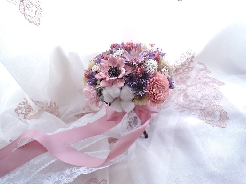 【Sweet and sour berries】 dried flowers bouquet / bridal bouquet / wedding bouquet / pink purple / customized - Other - Plants & Flowers Pink