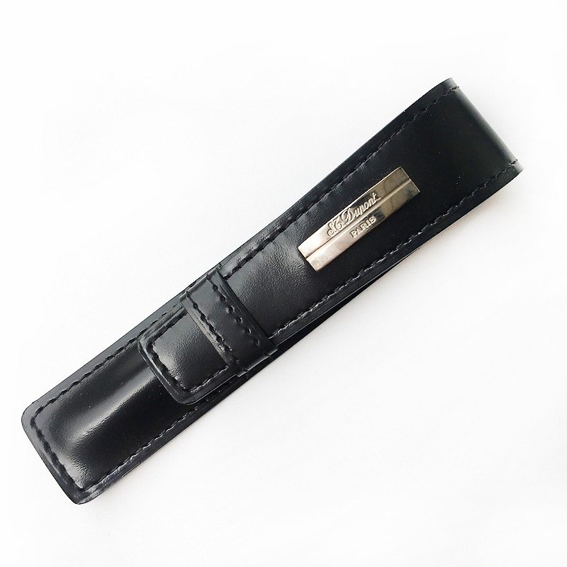 STデュポンデュポンミニペンレザーペンセット|フランスのレアコレクションHandmade - ペンケース・筆箱 - 革 ブラック