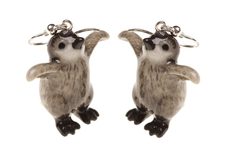 And Mary  Penguin Earrings | Gift Box - Earrings & Clip-ons - Porcelain Silver