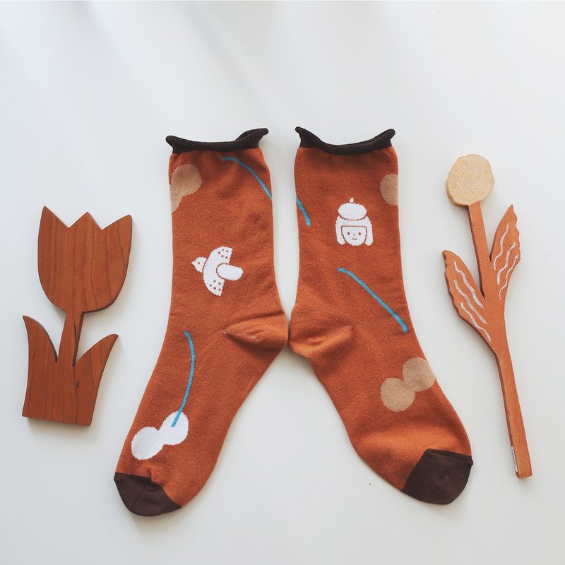 Foam – Mocha - Yohand Socks - ถุงเท้า - ผ้าฝ้าย/ผ้าลินิน สีนำ้ตาล