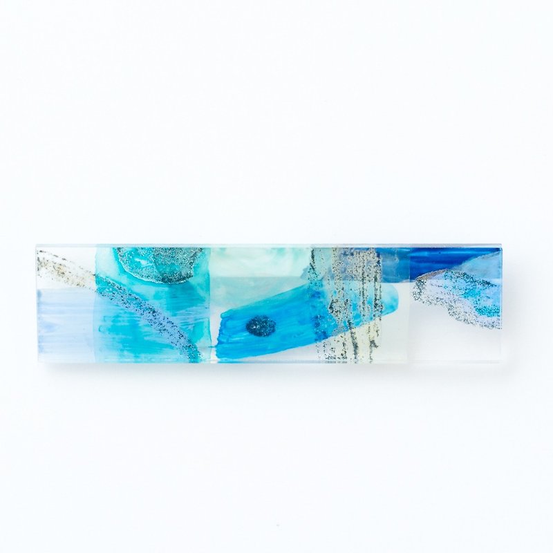 Brooch of painting - Brooches - Acrylic Blue