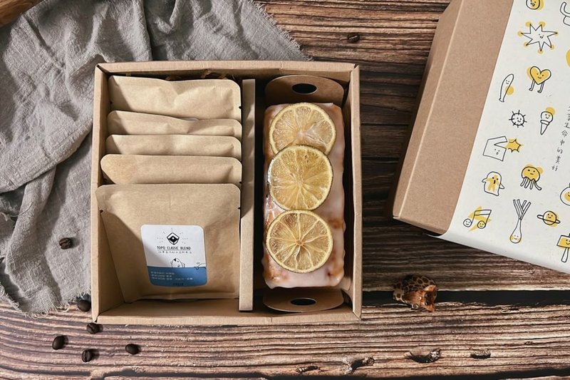 [Shipping at room temperature - Afternoon tea selection] Topo pound cake coffee ear bag gift box (square box) - Cake & Desserts - Fresh Ingredients 