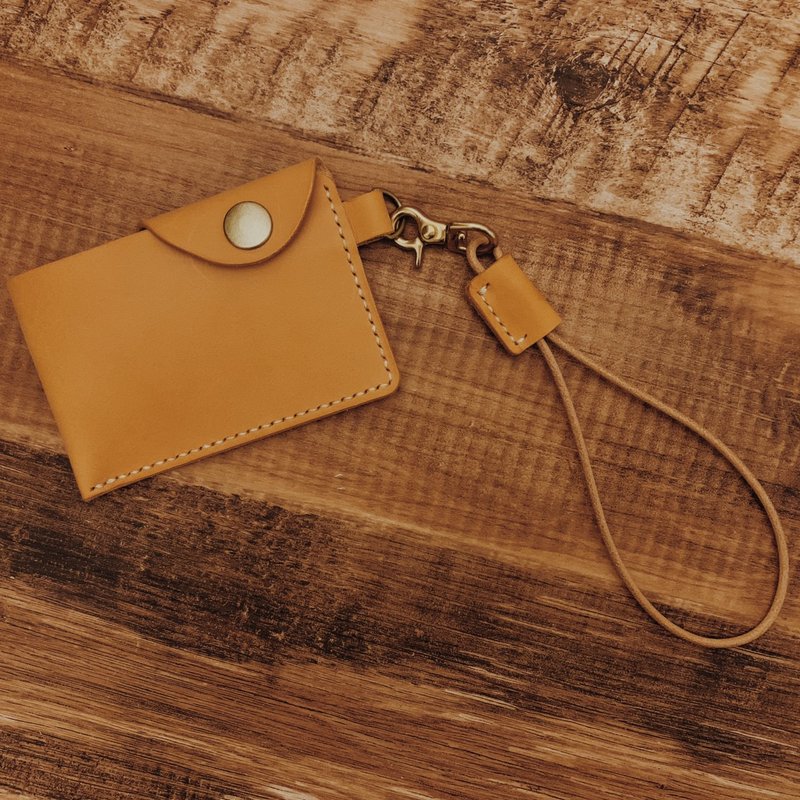 [Customized] Leather Ticket Card Storage Bag Easy Card Ticket Card Customized Gift Engraved Christmas - ที่ใส่บัตรคล้องคอ - หนังแท้ สีนำ้ตาล