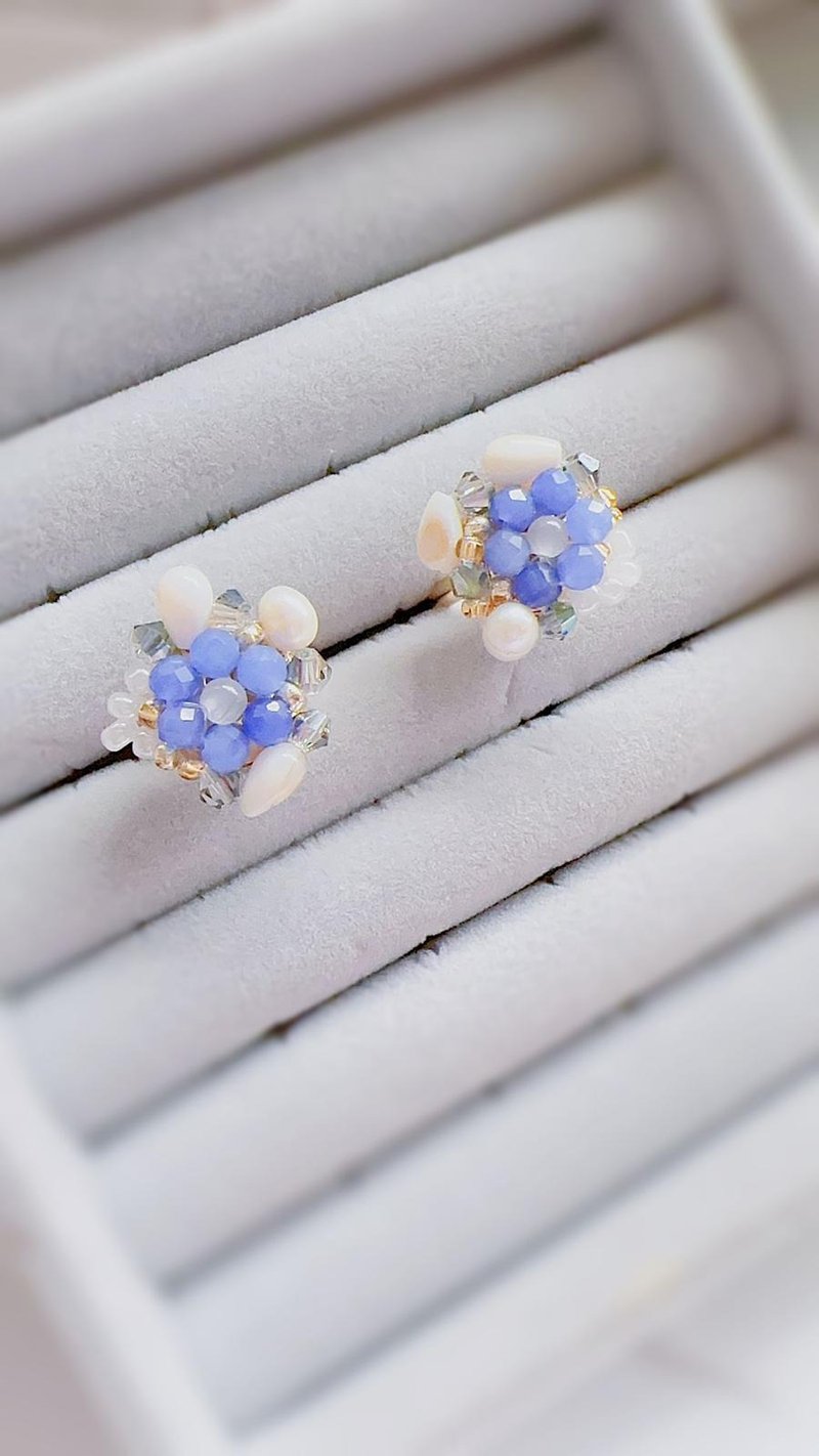 Daisy Shine Blue Aventurine Gemstones Freshwater Pearl Ring | 手工珍珠水晶戒指 - แหวนทั่วไป - เครื่องเพชรพลอย 