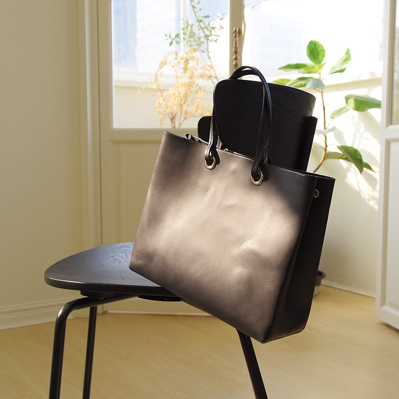 【From Seoul】 Twin Bag 3colors Msize (vegetable leather) - Handbags & Totes - Genuine Leather 
