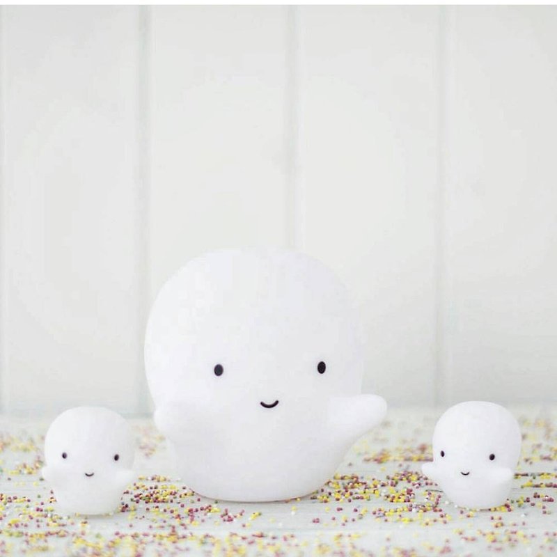 Offer Group / Netherlands a Little Lovely Company – Naughty Ghost Night Lights + Decorations (2 in) - โคมไฟ - พลาสติก ขาว