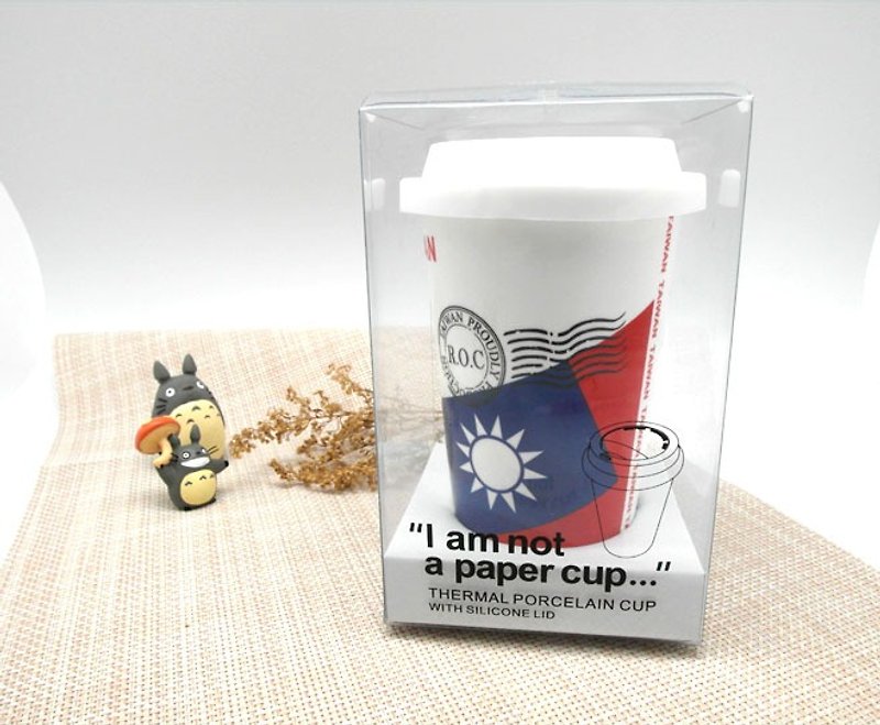 Love Taiwan Double Ceramic Heat Insulation Mug - Teapots & Teacups - Other Materials 