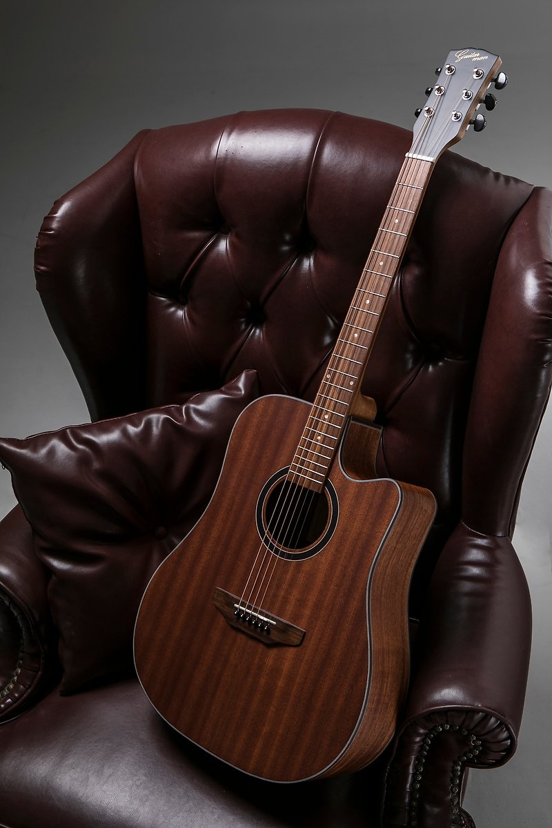 Taiwan original guitarman D-31BE 41 inch full mahogany veneer handmade classic D barrel bakelite - กีตาร์เครื่องดนตรี - ไม้ 