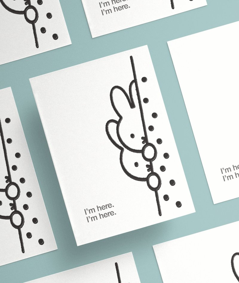 【Pinkoi x miffy】米飛兔 Miffy文具系列 明信片 我們都在2 - 卡片/明信片 - 紙 藍色