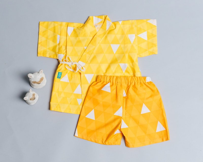 甚平和服-和風10 睡衣 嬰兒 包屁衣  連身褲 抓周 新生兒bb衫 - 包屁衣/連身衣 - 棉．麻 橘色