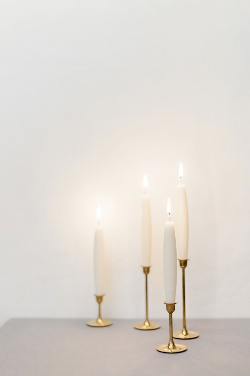Beeswax Candles - BARREL SET - Taper Barrel Organic Candles Color Wedding - เทียน/เชิงเทียน - วัสดุอื่นๆ ขาว