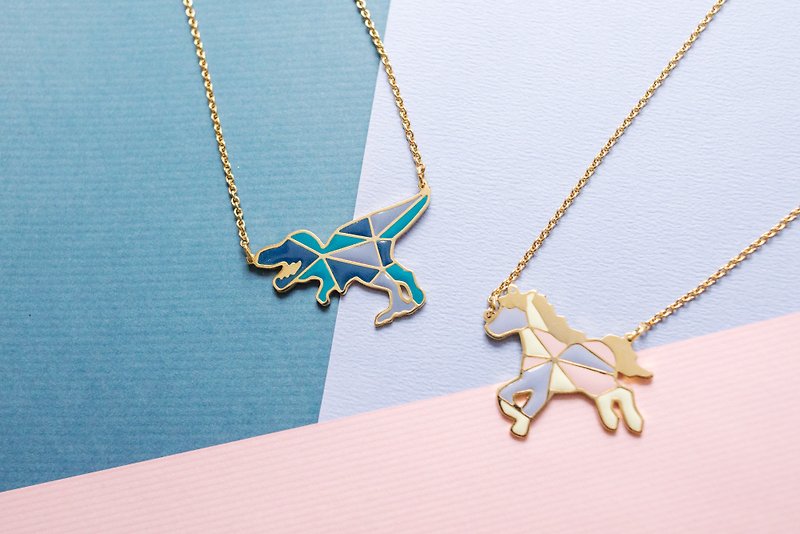 Twelve zodiac signs Dragon Rooster Rabbit Horse Oriental Culture Geometric New Year Gift Bracelet - Bracelets - Enamel Pink