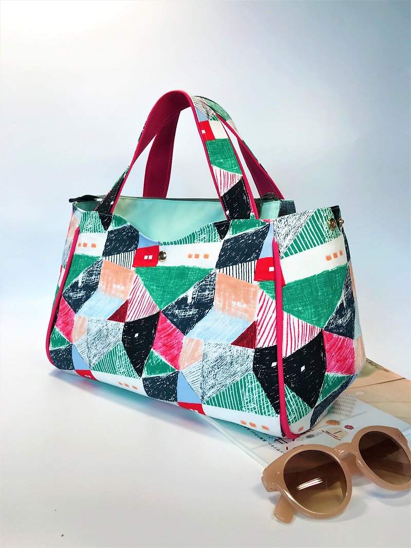 Handbag - กระเป๋าถือ - ผ้าฝ้าย/ผ้าลินิน 