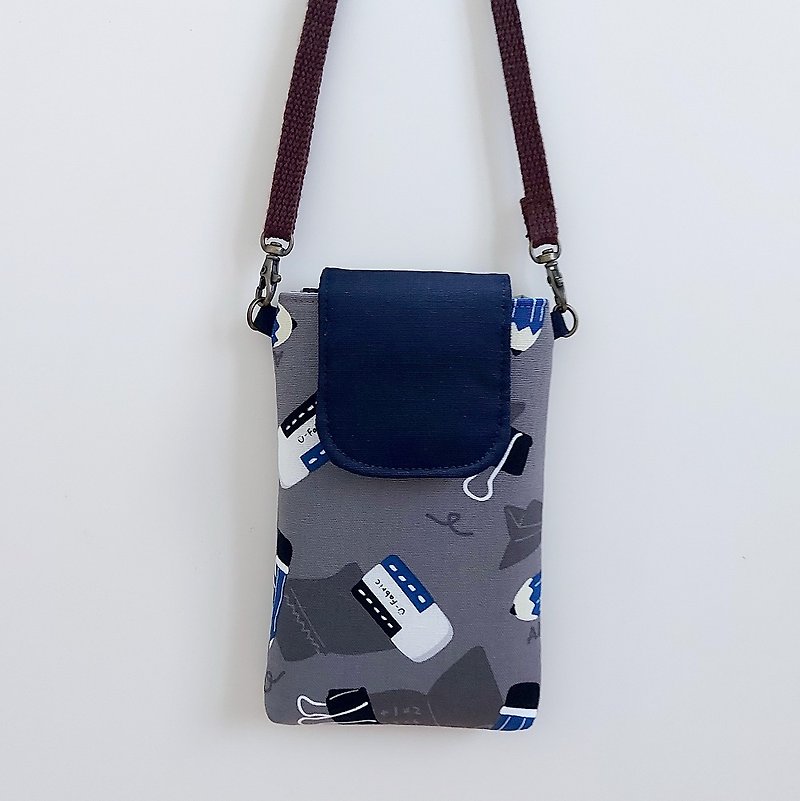 Crossbody/Neck Hanging Phone Bag-Eraser Stationery - เคส/ซองมือถือ - ผ้าฝ้าย/ผ้าลินิน 