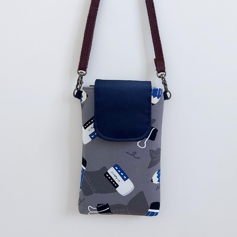 Crossbody/Neck Hanging Phone Bag-Eraser Stationery - Phone Cases - Cotton & Hemp 