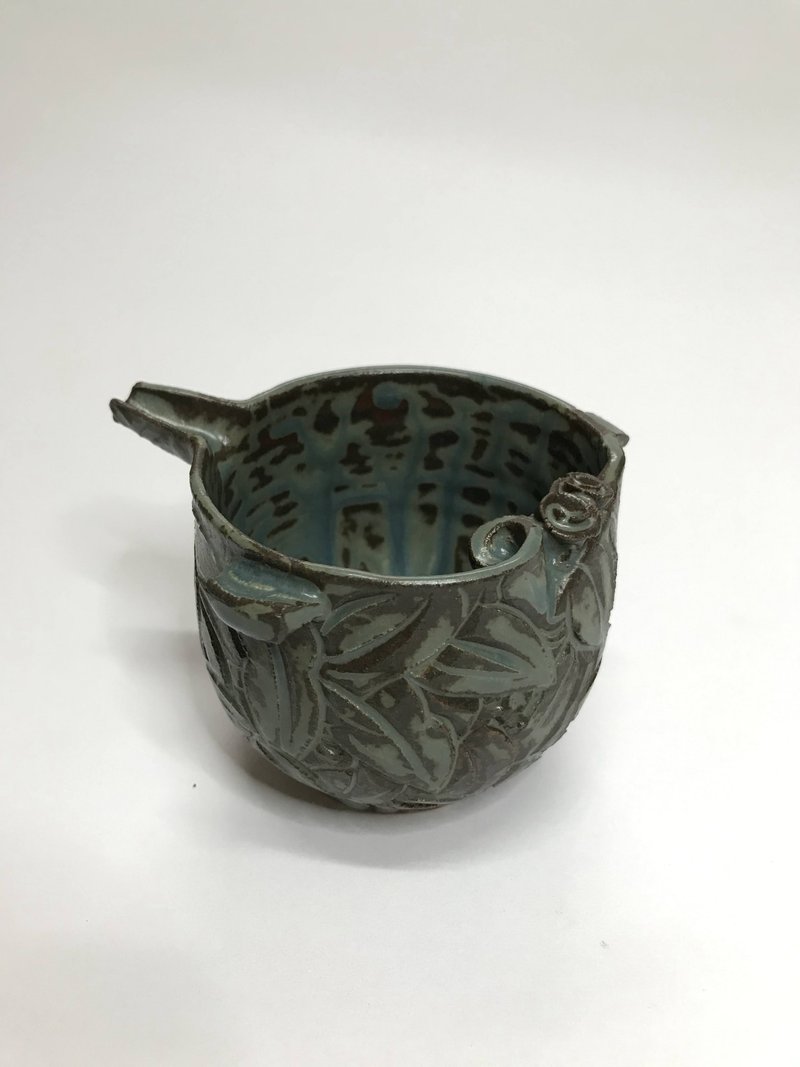 曾永鴻  灰釉刻花茶海 - 茶壺/茶杯/茶具 - 陶 