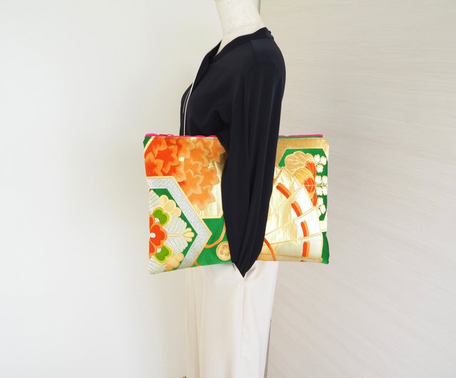帯、着物リメイクバッグ7点 着物帯から ハンドバッグ クラッチバッグ 白い帯リメイクは 普段使いに
