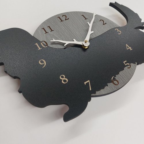 期間値下げ3000円引き 名入れ ワンちゃん はみ出し壁掛時計 ダックス