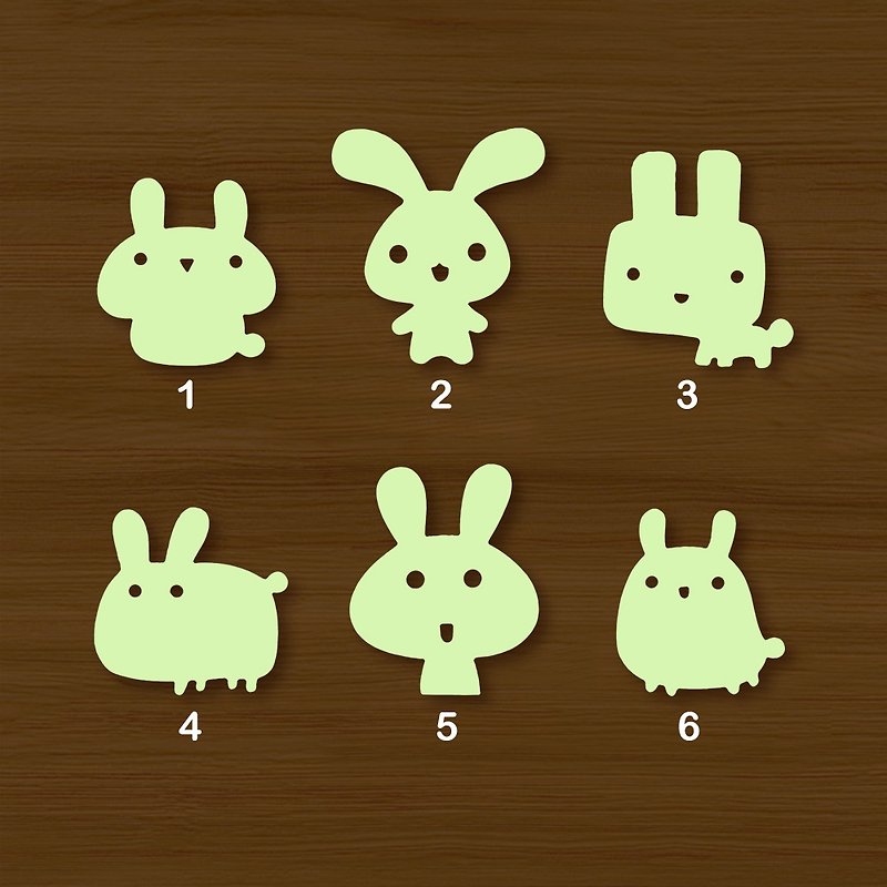 (Rabbit_6 styles to choose from) Super bright luminous stickers will only be shipped if you spend over 100 yuan. - สติกเกอร์ - วัสดุอื่นๆ สีเหลือง