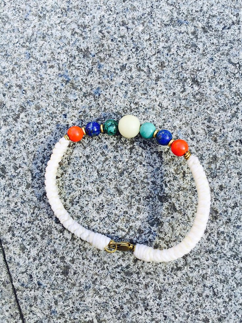 Suddenly "bracelet series--wax rope braided section" White Bodhi--Forget mind - Bracelets - Wax Multicolor
