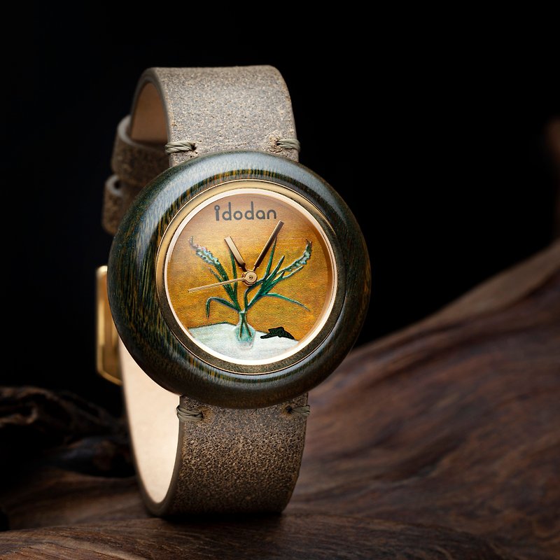【idodan】Sanyu Joint Series Watch - Flowers in Vase - Women's Watches - Wood Green