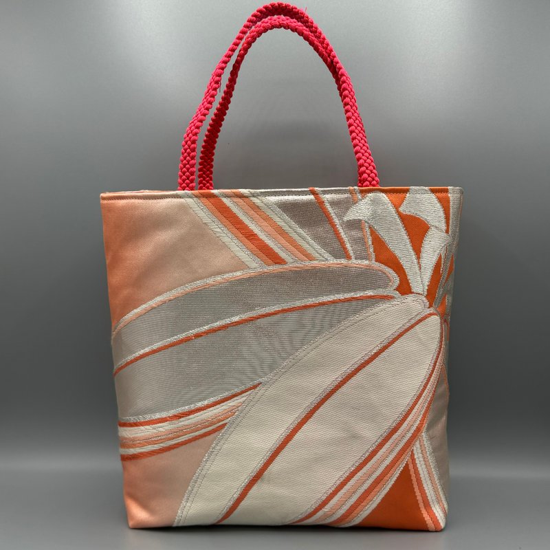 Kimono Obijime Remake Tote bag - Handbags & Totes - Silk Pink