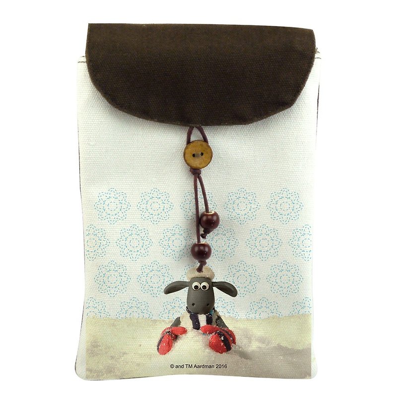 Shaun The Sheep - Mobile Phone Bag: 【I Love Winter】, CA3AI06 - Messenger Bags & Sling Bags - Cotton & Hemp Red
