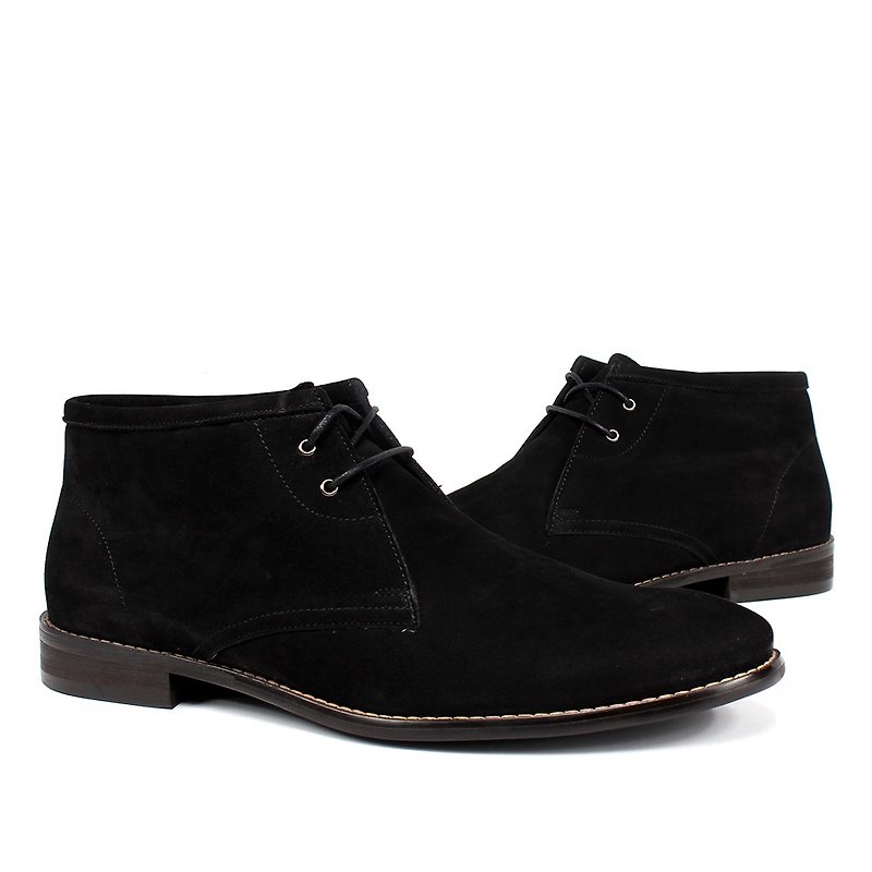 Sixlips Japanese Niu Ba Ge Desert Booties Black - Men's Boots - Genuine Leather Black