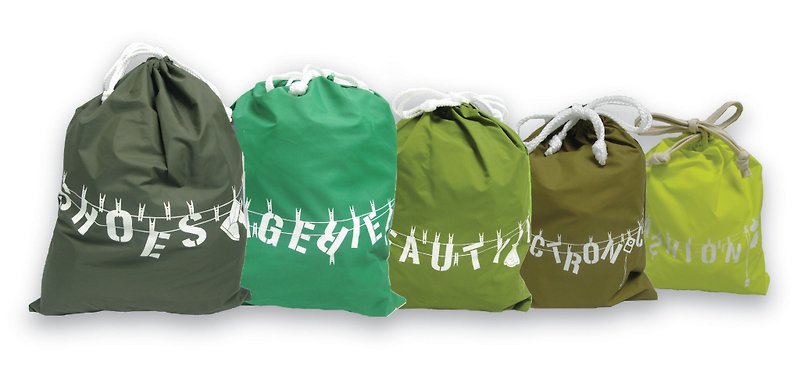 Voyager Soigne Laundry Bag -  set of 5 Forest Collection - Other - Polyester Green
