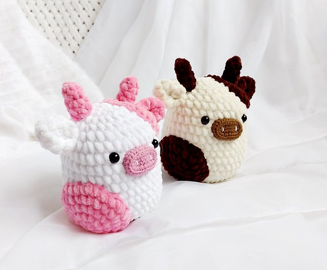 Crochet cow Plush cow Pink cow Crochet plush cow toy Cow toy Cow stuffed  animal - Shop Skazka Kids' Toys - Pinkoi