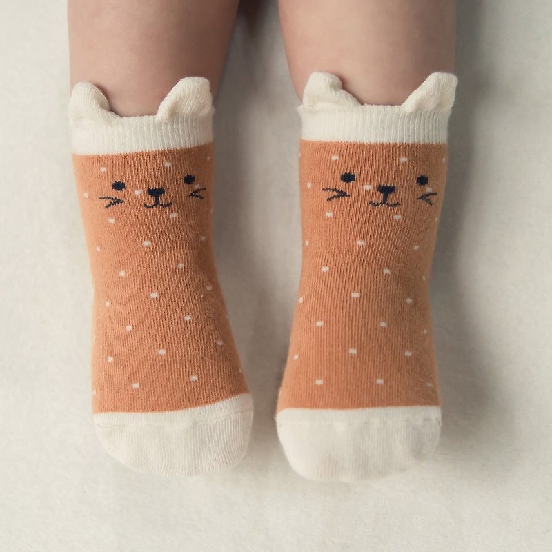 Happy Prince Rumi Baby Socks Korean Made - ถุงเท้าเด็ก - ผ้าฝ้าย/ผ้าลินิน สีส้ม