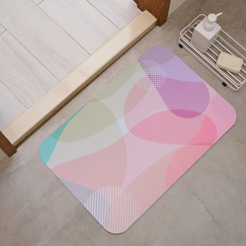 【rubber anne】Soft diatomaceous earth absorbent floor mat flow series (60cm x 40cm) - พรมปูพื้น - เส้นใยสังเคราะห์ 