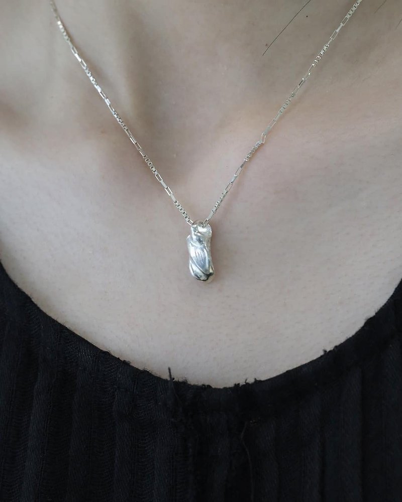 Liquid form silver necklace - สร้อยคอ - เงินแท้ 