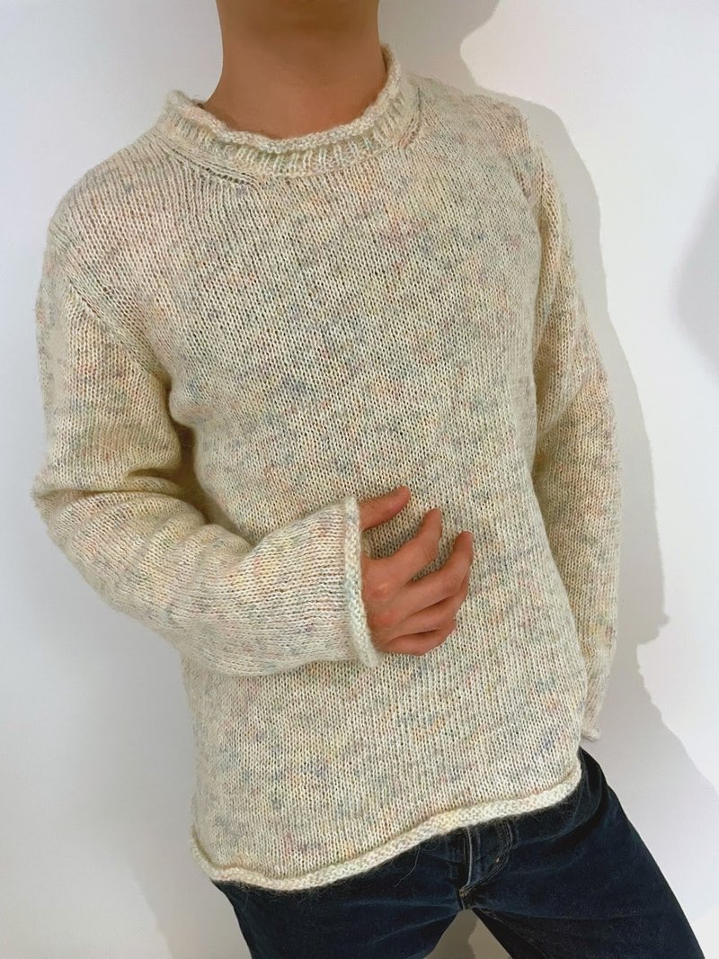 Mélange Mohair Chunky Jumper - Men's Sweaters - Wool White