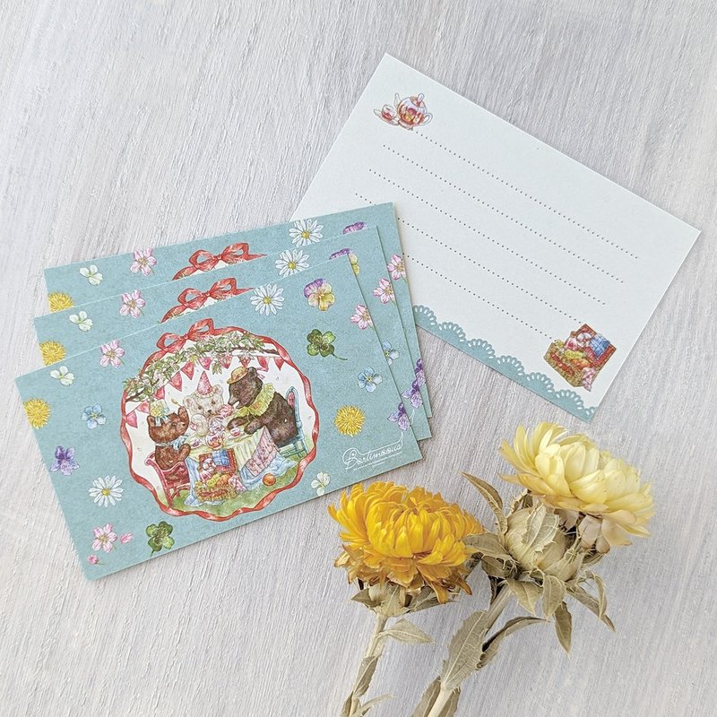 メッセージカード　こぐまのお茶会 - 卡片/明信片 - 紙 
